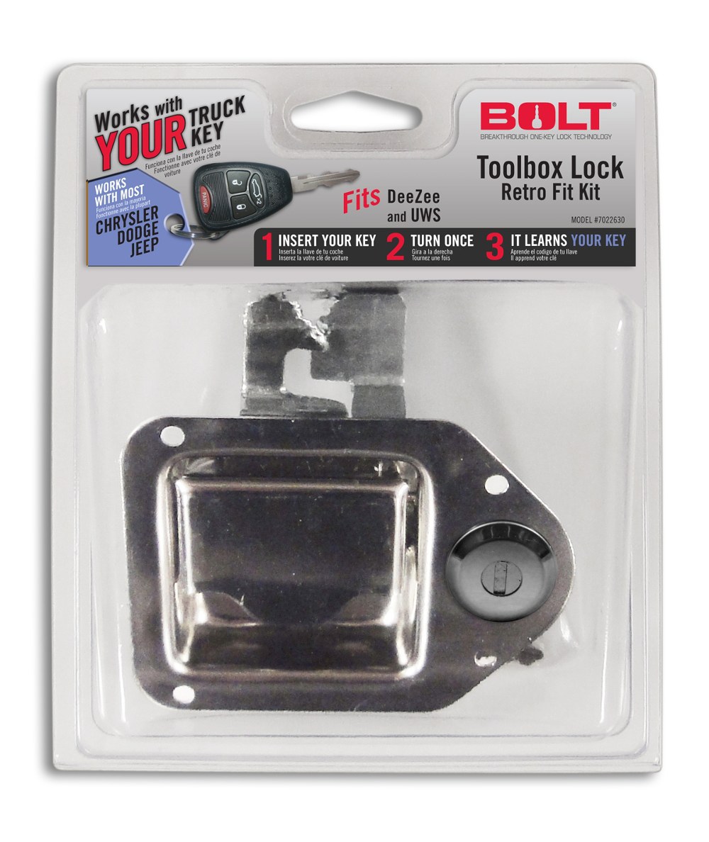 Strattec Sec Tool Box Latch, Paddle Latch, Locking, Stainless Steel, Opens with Vehicle Ignition Key, For Dodge/ Jeep/ Ram Keys – 7022699