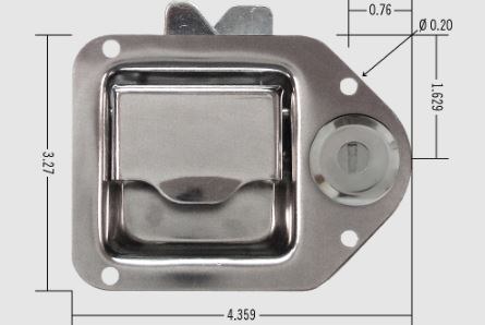 Strattec Sec Tool Box Latch, Paddle Latch, Locking, Stainless Steel, Opens with Vehicle Ignition Key, For GM Center Cut Key – 7023547