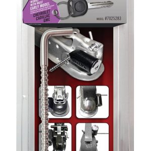 Strattec Sec Trailer Coupler Lock, Pin Type, Fits Couplers from 1/2 Inch to 3-3/8 Inch Size, Black/ Silver, Stainless Steel Pin, Single – 7025283