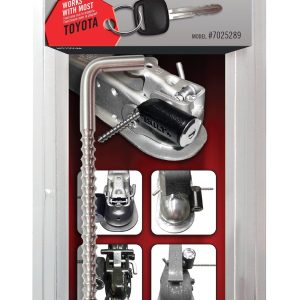 Strattec Sec Trailer Coupler Lock, Pin Type, Fits Couplers from 1/2 Inch to 3-3/8 Inch Size, Black/ Silver, Stainless Steel Pin, Single – 7025289