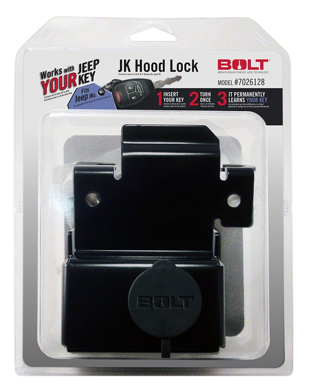 Strattec Sec Hood Lock, Black, Stainless Steel Lock Shutter, Single, Opens with Vehicle Ignition Key – 7026128