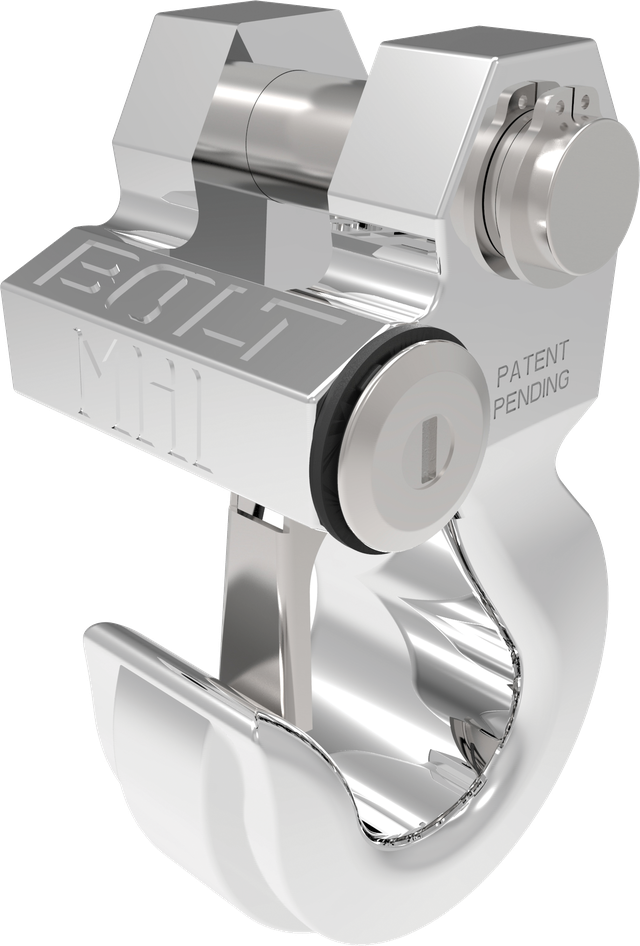 Strattec Sec Tow Hook, 10000 Pound Capacity, Locking Type, For 7/8 Inch Bumper Tabs/ Winches/ Recovery Ropes, Silver, Aluminum, Single – 7039052