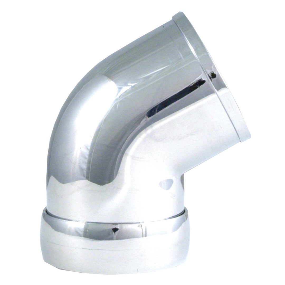 Spectre Air Intake Tube, 3 Inch Outside Diameter, 60 Degree Elbow with Collar Clamp, 5.1 Inch Length, Chrome-Plated, Silver, ABS Resin – 8668