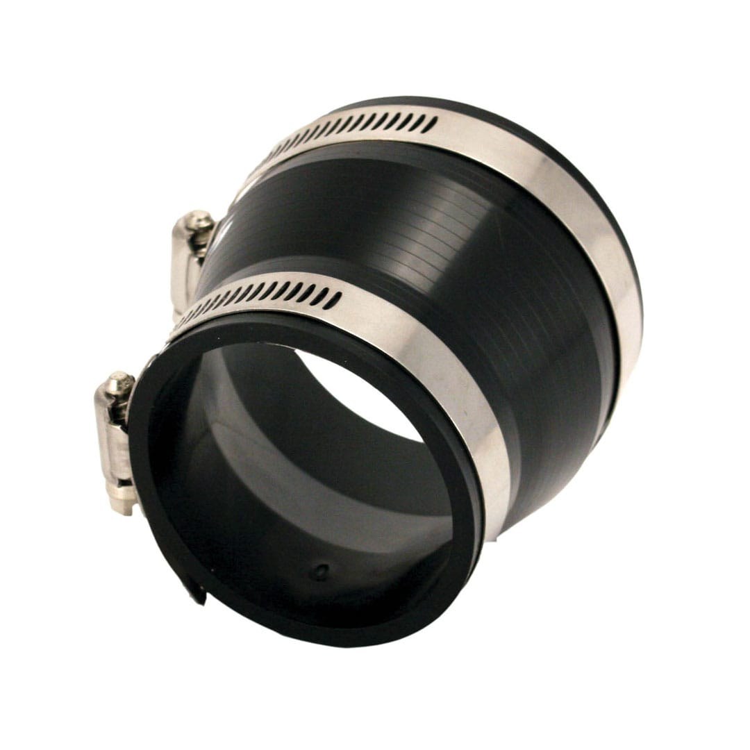 Spectre Air Intake Hose Coupler, Connects 3 Inch Component to 2-1/2 Inch Component, Black, PVC, With 2 Stainless Steel Worm Gear Hose Clamps – 8751