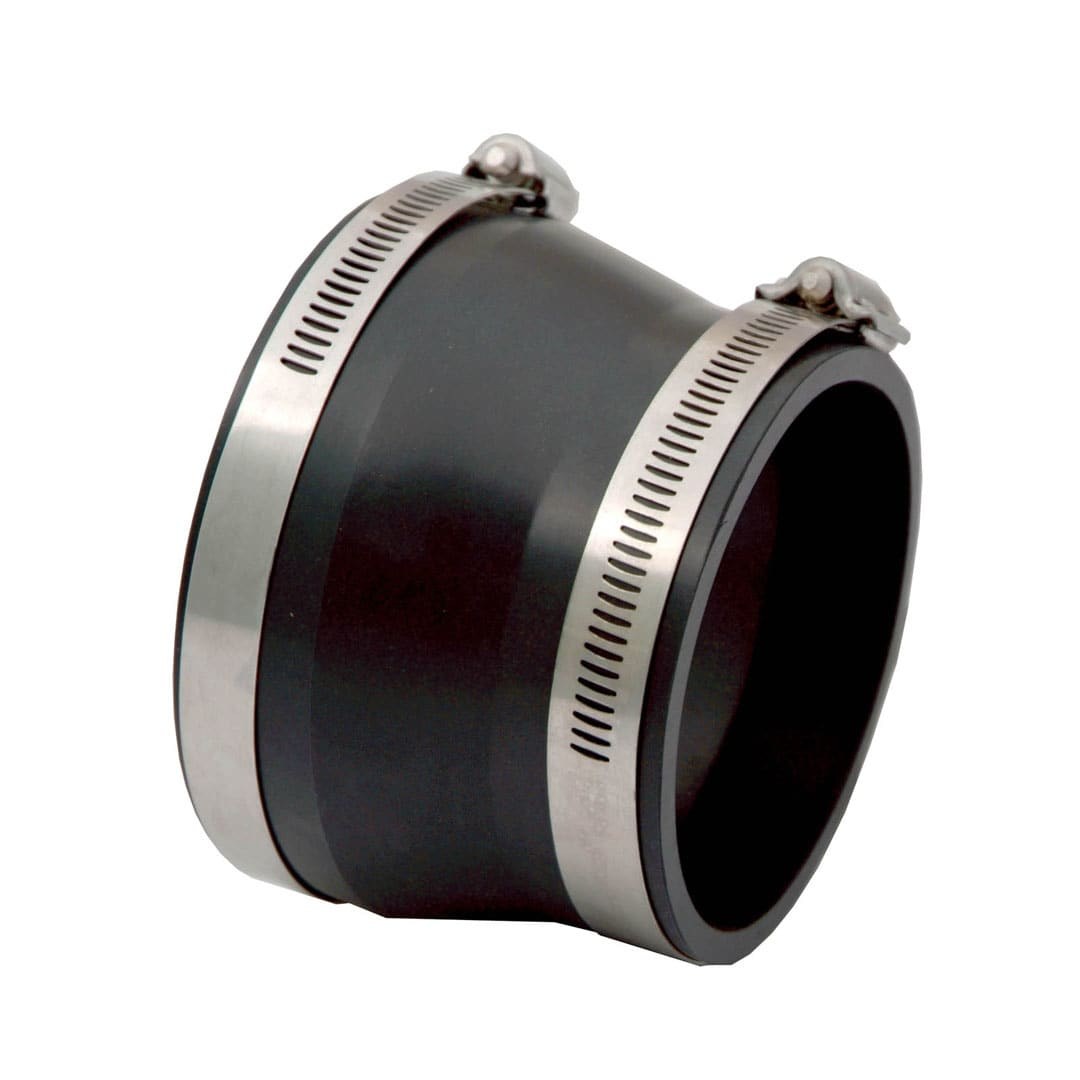 Spectre Air Intake Hose Coupler, Connects 4 Inch Component to 3-1/2 Inch Component, Black, PVC, With 2 Stainless Steel Worm Gear Hose Clamps – 9741