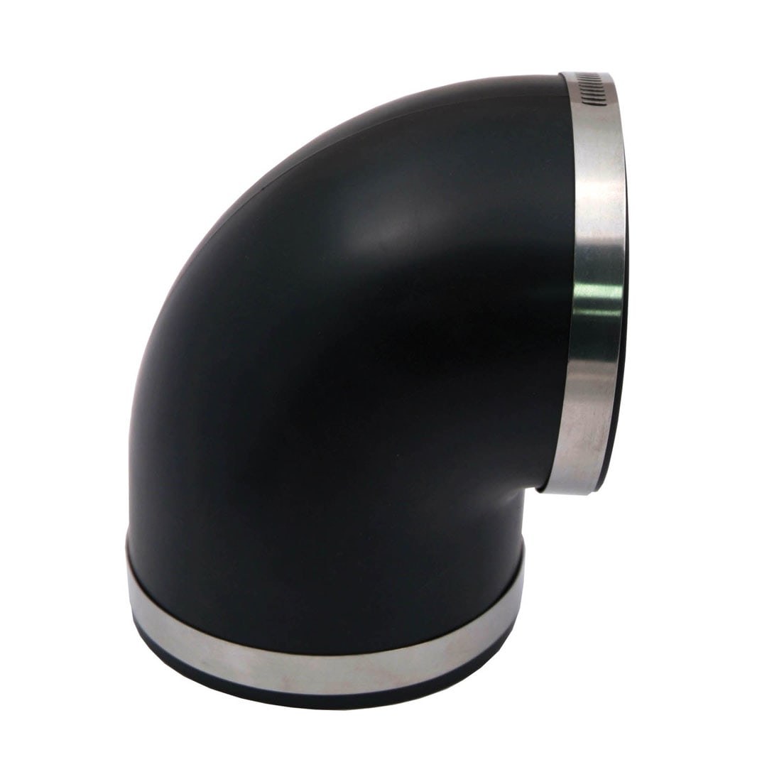 Spectre Air Intake Hose Coupler, Connects 4 Inch Component to 4 Inch Component, Black, PVC with 90 Degree Elbow/ Long Leg – 9781