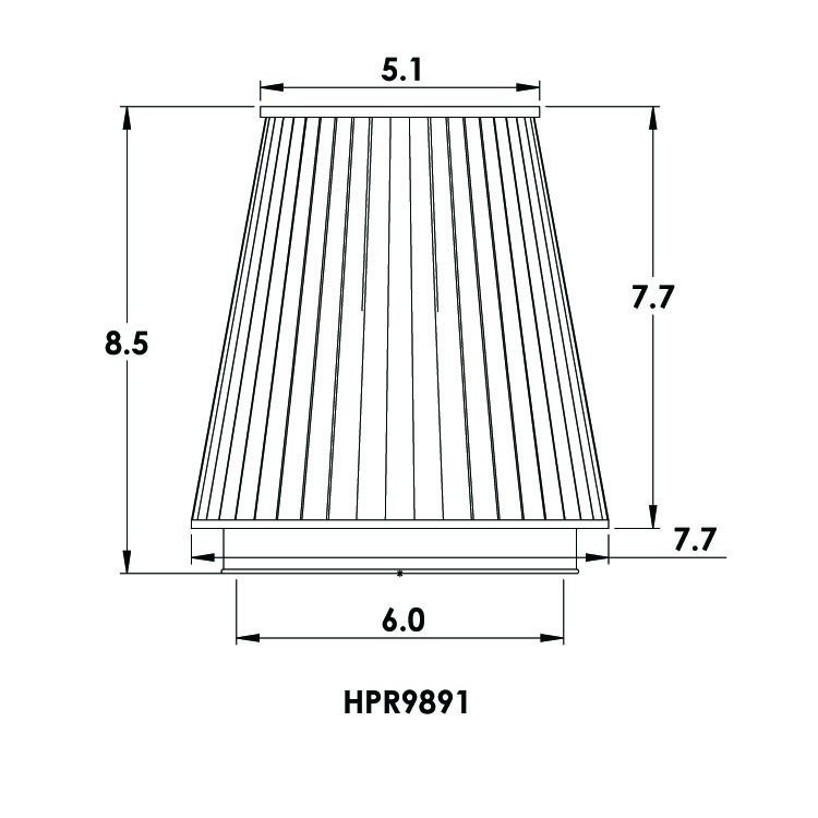 Spectre Air Filter, Red, Pre-Oiled Cotton Fiber, Cone – HPR9891