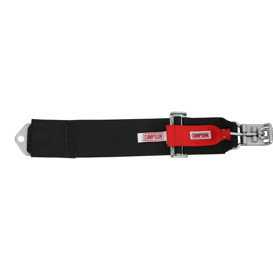 Simpson Race Seat Belt, 16.1 Sfi Rated, Not DOT Street Approved, 2 Point, 3 Inch Width, Latch and Link, Black, Single, 55 Inch Length – 29024BK