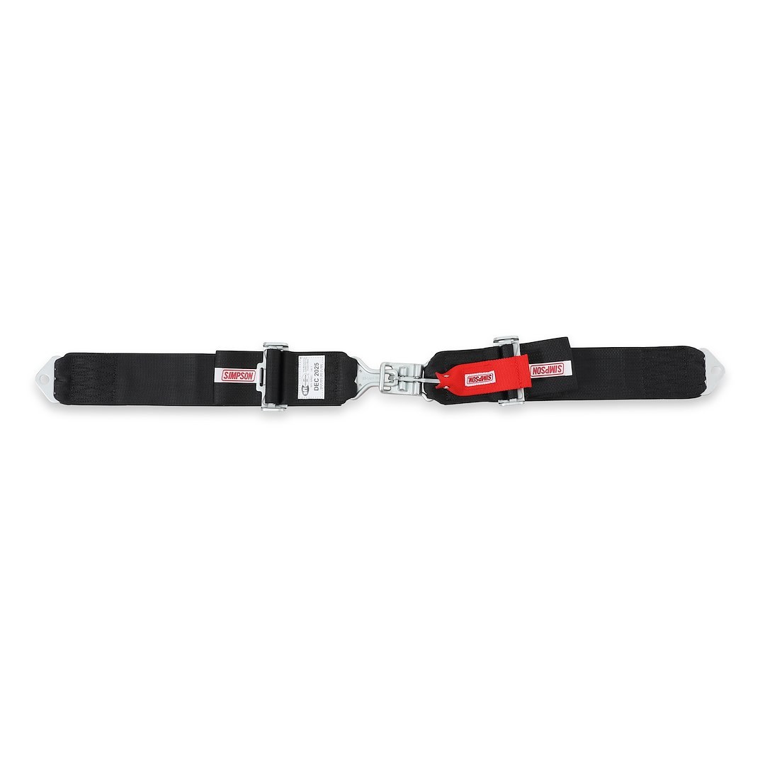 Simpson Race Seat Belt, 16.1 Sfi Rated, Not DOT Street Approved, 5 Point, 3 Inch Width, Latch and Link, Black, Single, 55 Inch Length – 29063BK