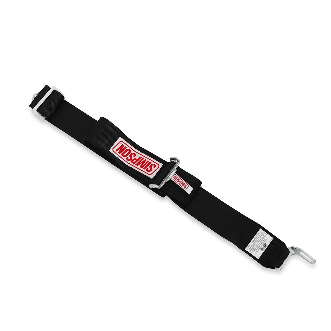 Simpson Race Seat Belt, 16.1 Sfi Rated, Not DOT Street Approved, 5 Point, 3 Inch Width, Latch and Link, Black, Single, 55 Inch Length – 29063BK
