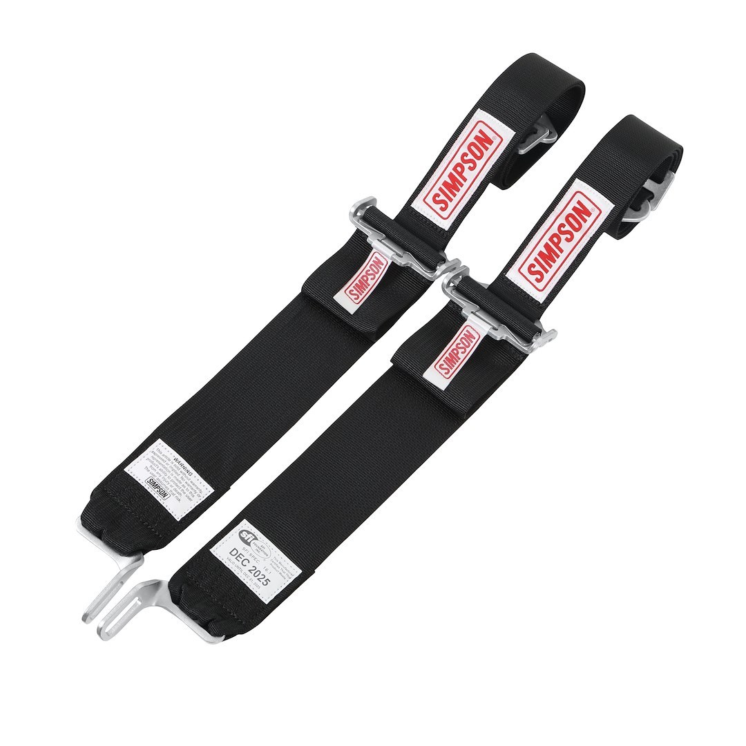 Simpson Race Seat Belt, Latch F/X Driver Restraint System, 16.1 Sfi Rated, Not DOT Street Approved, 5 Point, 3 Inch Width, Latch and Link – 29073BKH