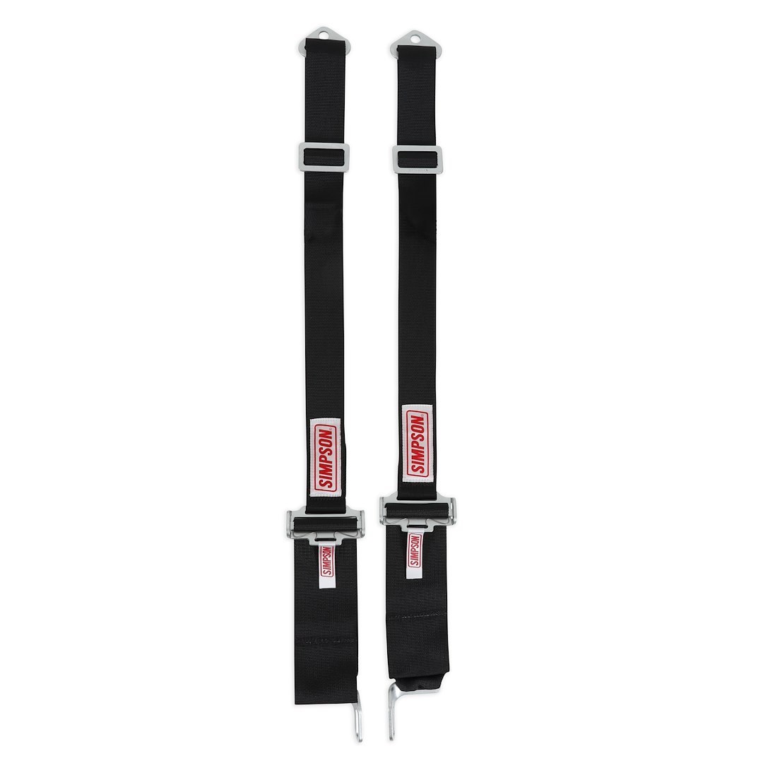 Simpson Race Seat Belt, Compatible with Sfi 38.1 Head and Neck Restraint System, Not DOT Street Approved, 2 Inch Width, Latch and Link – 30010BK