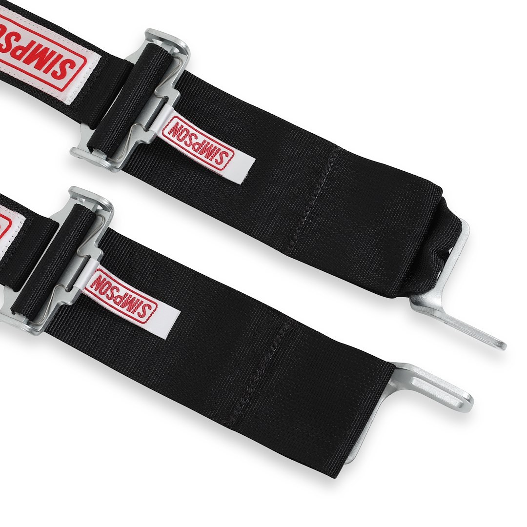 Simpson Race Seat Belt, Compatible with Sfi 38.1 Head and Neck Restraint System, Not DOT Street Approved, 2 Inch Width, Latch and Link – 30010BK