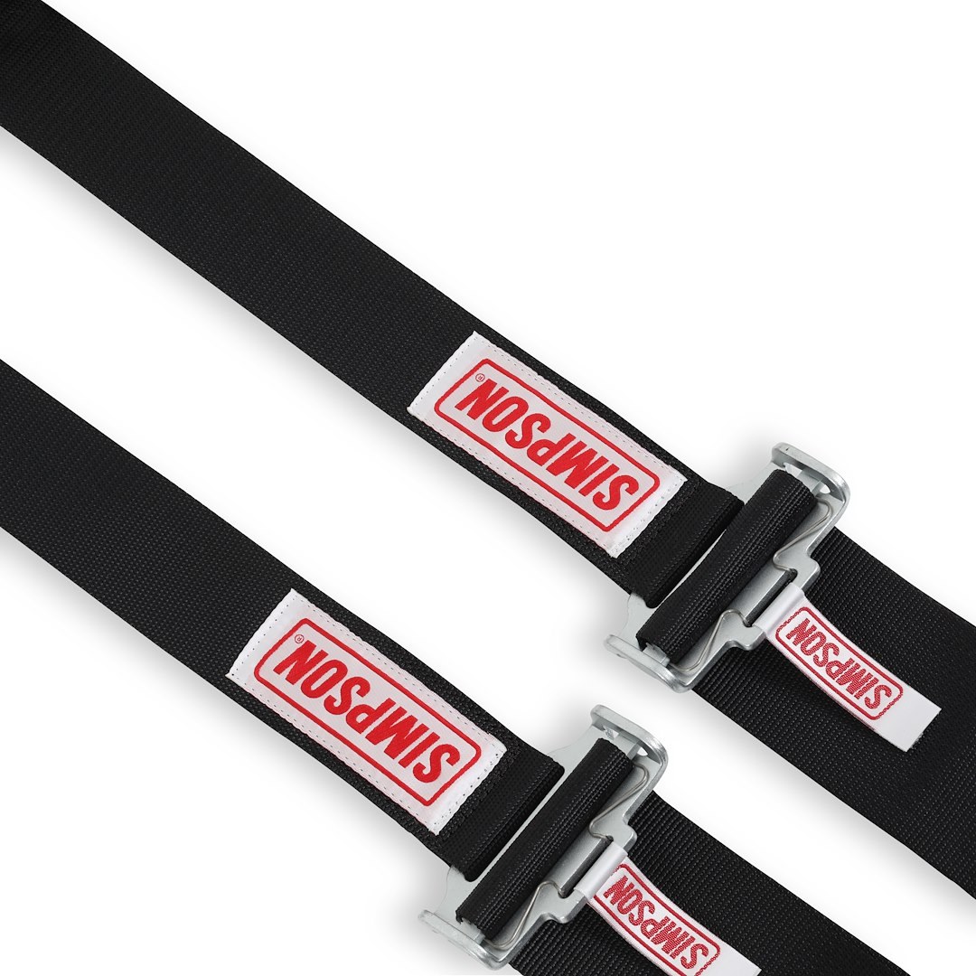 Simpson Race Seat Belt, Compatible with Sfi 38.1 Head and Neck Restraint System, Not DOT Street Approved, 2 Inch Width, Latch and Link – 30010BK
