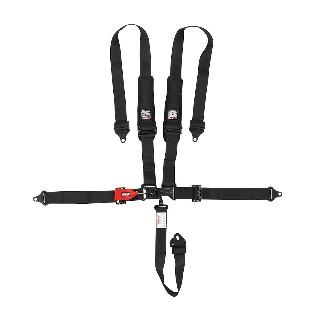 Simpson Race Seat Belt, D3 Off-Road Restraint System, Not DOT Street Approved, 5 Point, 2 Inch Width, Latch and Link, Black, Single – 3B22PIKX