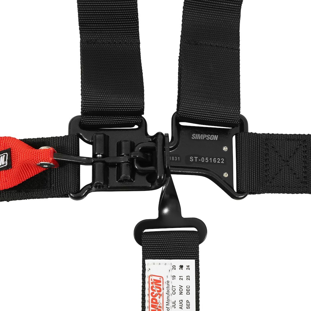 Simpson Race Seat Belt, D3 Off-Road Restraint System, Not DOT Street Approved, 5 Point, 2 Inch Width, Latch and Link, Black, Single – 3B22PIKX