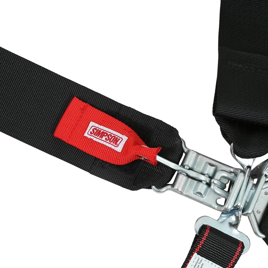 Simpson Race Seat Belt, 16.1 Sfi Rated, Not DOT Street Approved, 5 Point, 3 Inch Width, Latch and Link, Black, Single, 55 Inch Length – SB51204