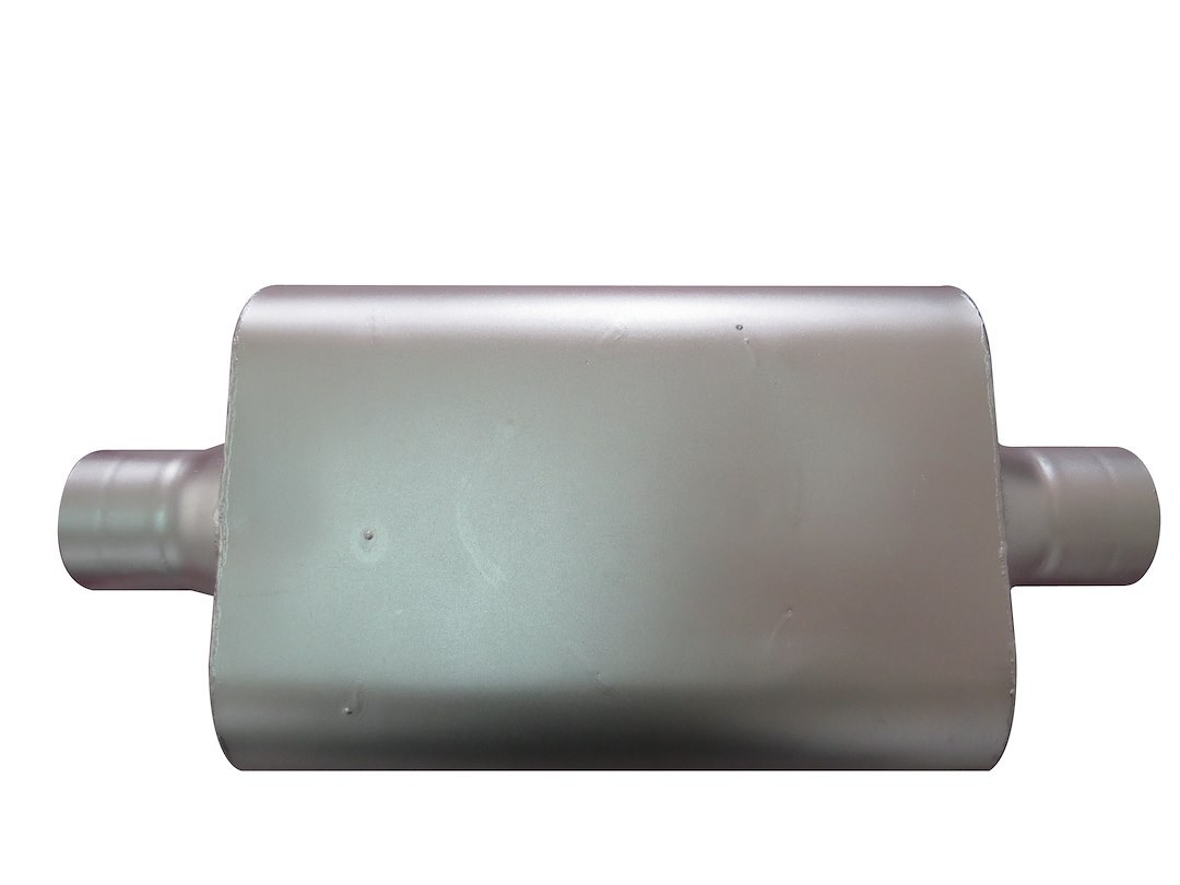 SpeedFX Exhaust Muffler, Fx Aluminized Steel Mufflers, 4 X 9 Inch Aluminized Steel Case, Single 2-1/2 Inch Center Inlet – 2503AS