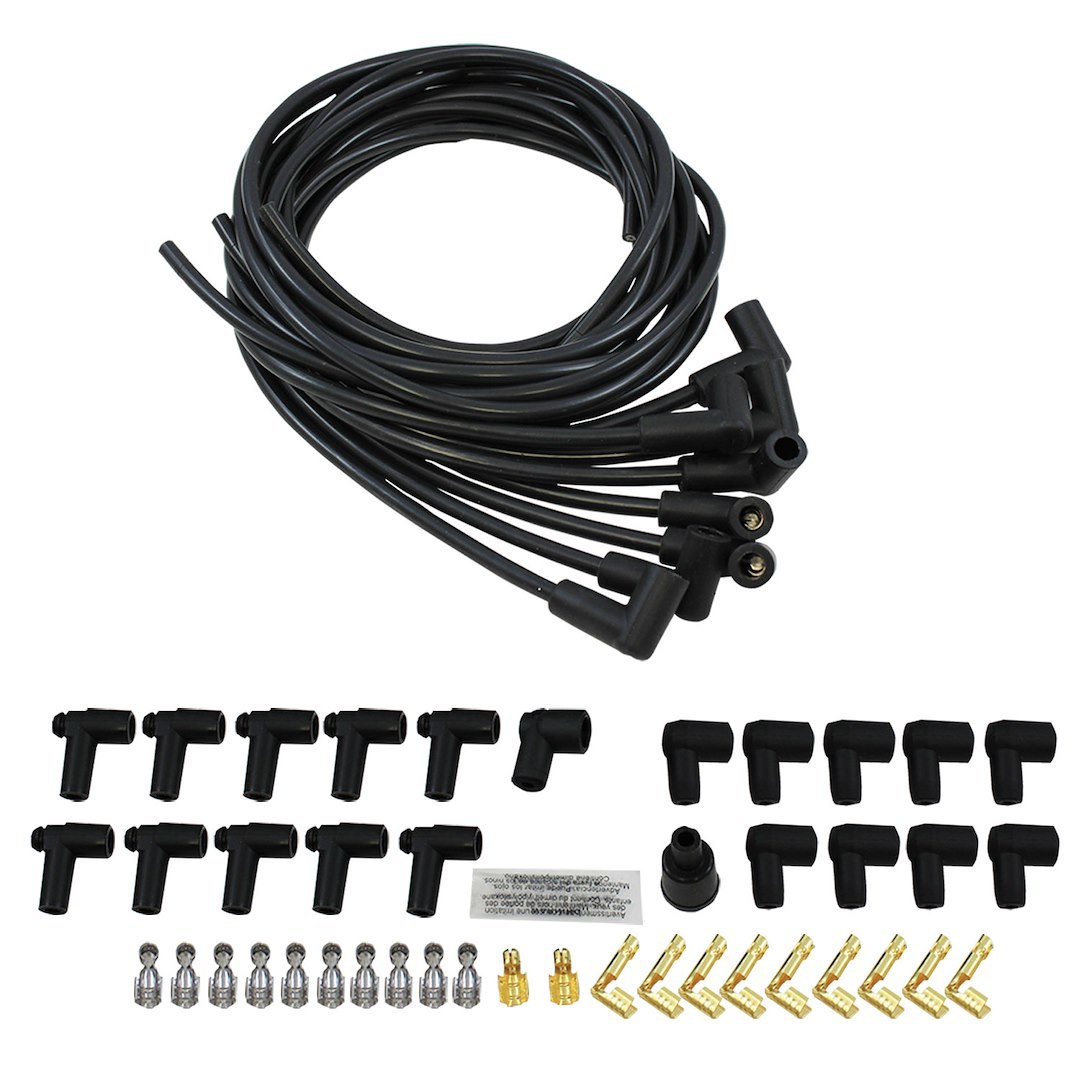 SpeedFX Spark Plug Wire Set, Unassembled Multi-Fit Kit, Black, 8-1/2 Millimeter, High Density Silicone Rated at 450 Degrees Fahrenheit – 3001BK