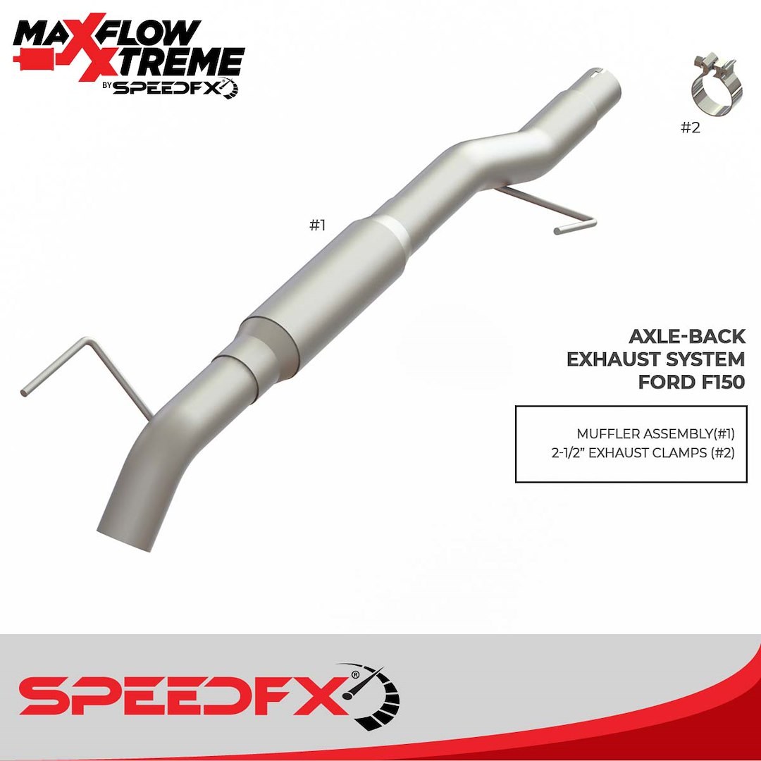 SpeedFX Exhaust System Kit, Maxflow Xtreme Cat Back System, 304 Stainless Steel, With Maxflow Xtreme Muffler, 3 Inch Pipe – 50300