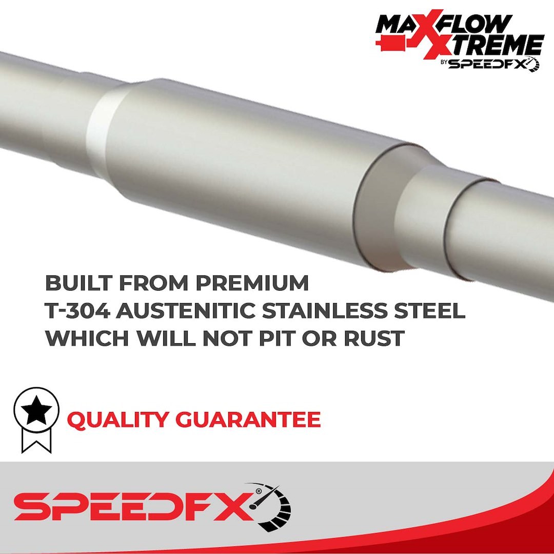 SpeedFX Exhaust System Kit, Maxflow Xtreme Cat Back System, 304 Stainless Steel, With Maxflow Xtreme Muffler, 3 Inch Pipe – 50300