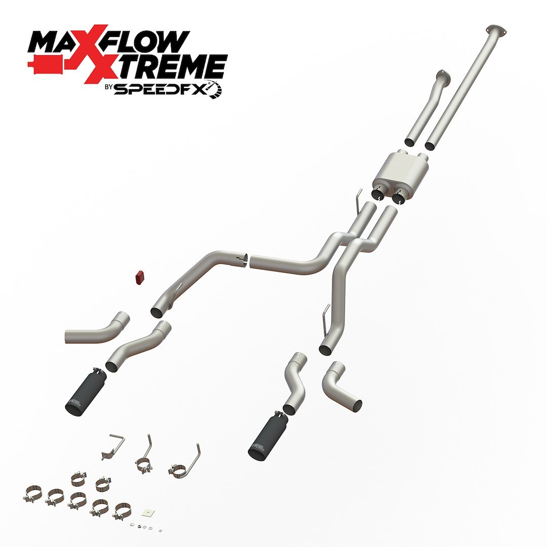 SpeedFX Exhaust System Kit, Maxflow Xtreme Cat Back System, 304 Stainless Steel, With Maxflow Xtreme Muffler, 2-1/2 Inch Inlet Diameter – 50800