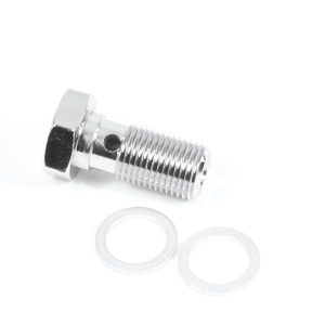 SpeedFX Banjo Bolt, 7/16 Inch -24 Thread Size, Single Hole, Chrome Plated Steel – 5115