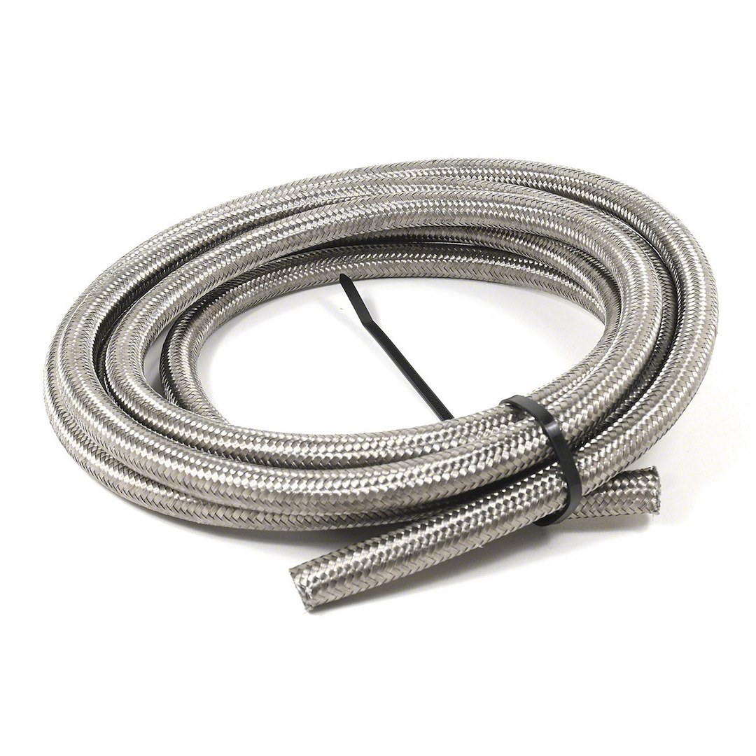 SpeedFX Braided Hose, For Use with Hydrocarbon and Alcohol Based Fuels/ Motor Oil/ Coolant, -8AN, 3 Foot Length, Stainless Steel Braid – 5320803