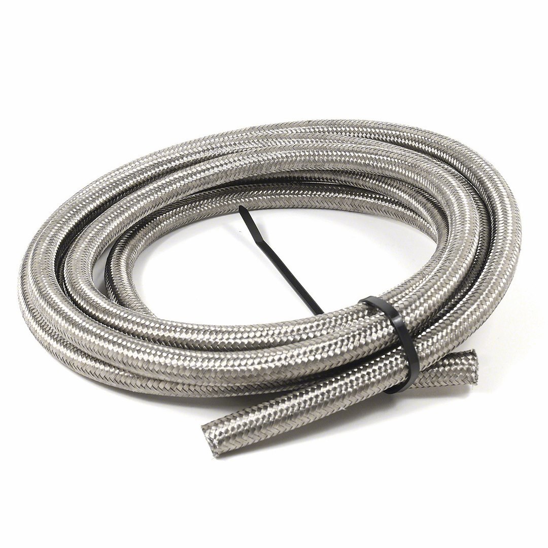 SpeedFX Braided Hose, For Use with Hydrocarbon and Alcohol Based Fuels/ Motor Oil/ Coolant, -8AN, 10 Foot Length, Stainless Steel Braid – 5320810