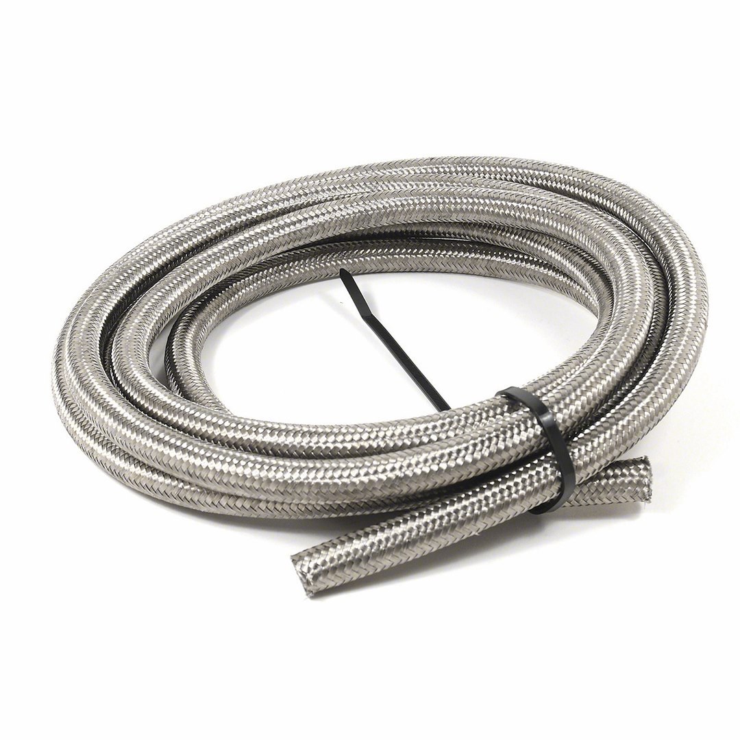SpeedFX Braided Hose, For Use with Hydrocarbon and Alcohol Based Fuels/ Motor Oil/ Coolant, -8AN, 15 Foot Length, Stainless Steel Braid – 5320815