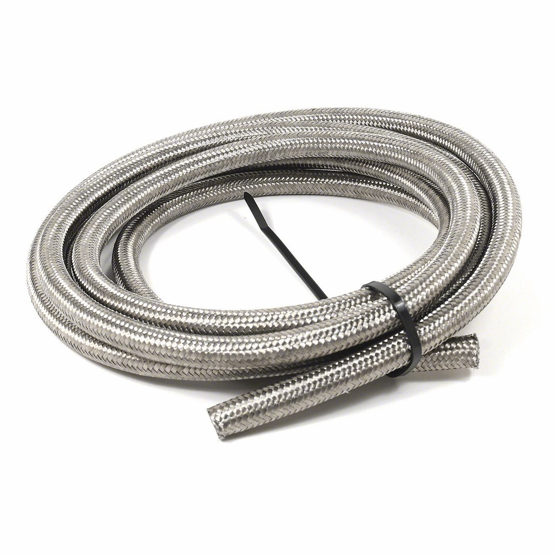 SpeedFX Braided Hose, For Use with Hydrocarbon and Alcohol Based Fuels/ Motor Oil/ Coolant, -8AN, 20 Foot Length, Stainless Steel Braid – 5320820