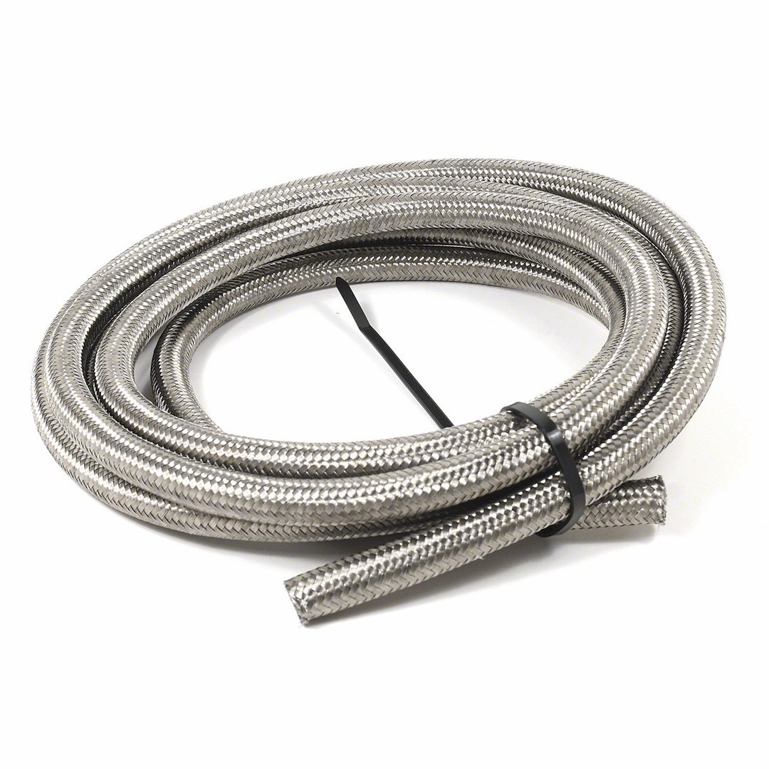 SpeedFX Braided Hose, Use with Fuel/ Oil/ Antifreeze, -16AN, 15 Foot Length, Rated at 1500 PSI, Stainless Steel – 5321615