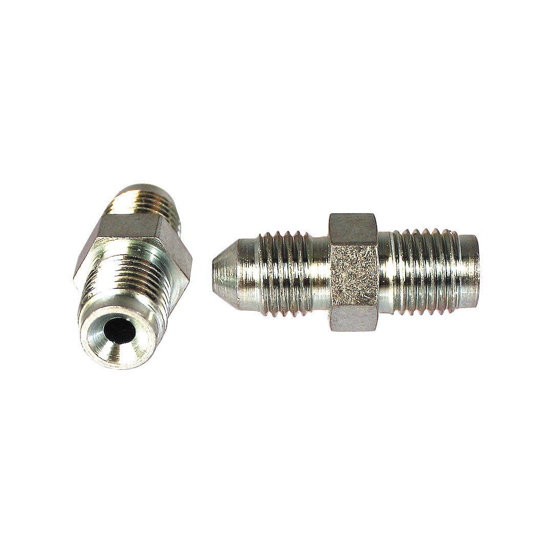 SpeedFX Adapter Fitting, Straight, -3AN X 7/16 Inch-24 Thread, Inverted Flare Male Adapter, Chrome Plated, Steel, Set of 2 – 5444002