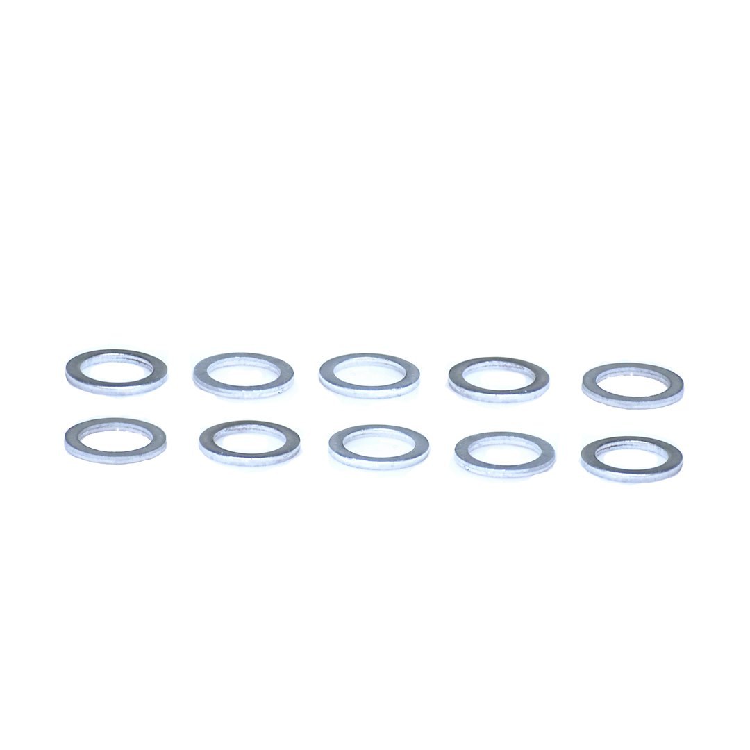 SpeedFX Washer, Round Hole, 3/8 Inch Inside Diameter, Natural, Silver, Aluminum, Set of 10 – 5461099
