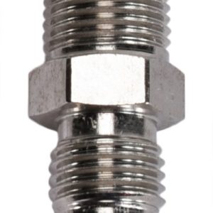 SpeedFX Adapter Fitting, Straight, -3AN X 1/8 NPTF, Electro+ Nickel Plated Aluminum, Single – 560316E