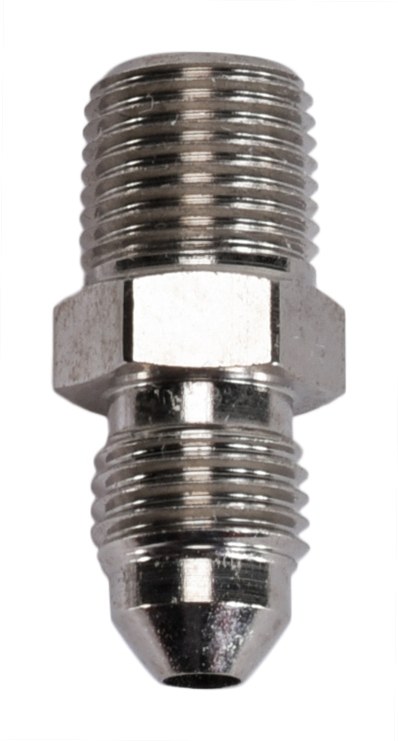 SpeedFX Adapter Fitting, Straight, -3AN X 1/8 NPTF, Electro+ Nickel Plated Aluminum, Single – 560316E