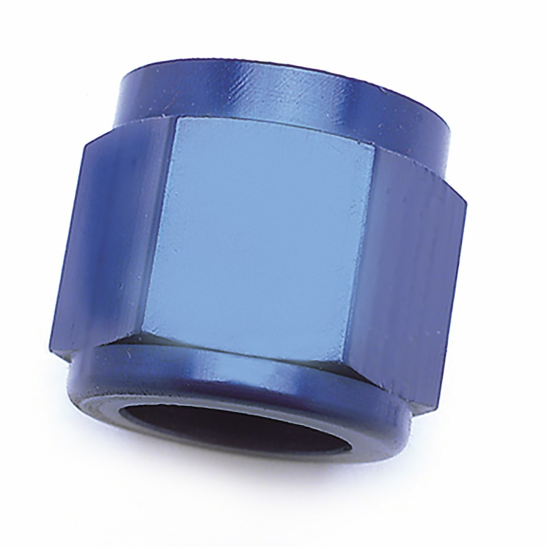 SpeedFX Tube End Fitting Nut, -3AN, Anodized, Blue, Aluminum, Set of 2 – 560318