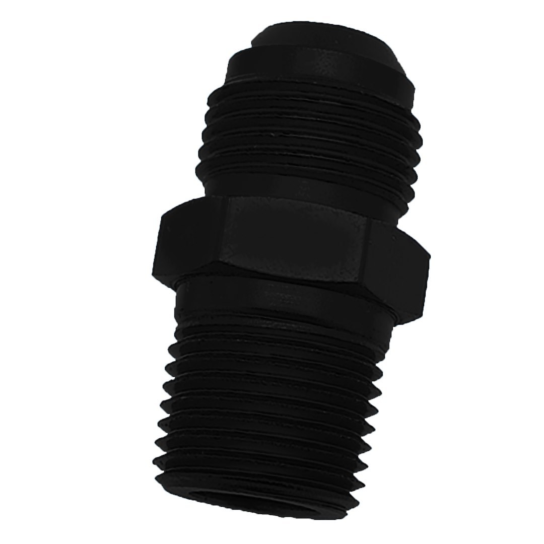 SpeedFX Adapter Fitting, Straight, -4AN X 1/8 NPTF, Black, Anodized Aluminum, Single – 560416BK
