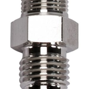 SpeedFX Adapter Fitting, Straight, -4AN X 1/8 NPTF, Electro+ Nickel Plated Aluminum, Single – 560416E