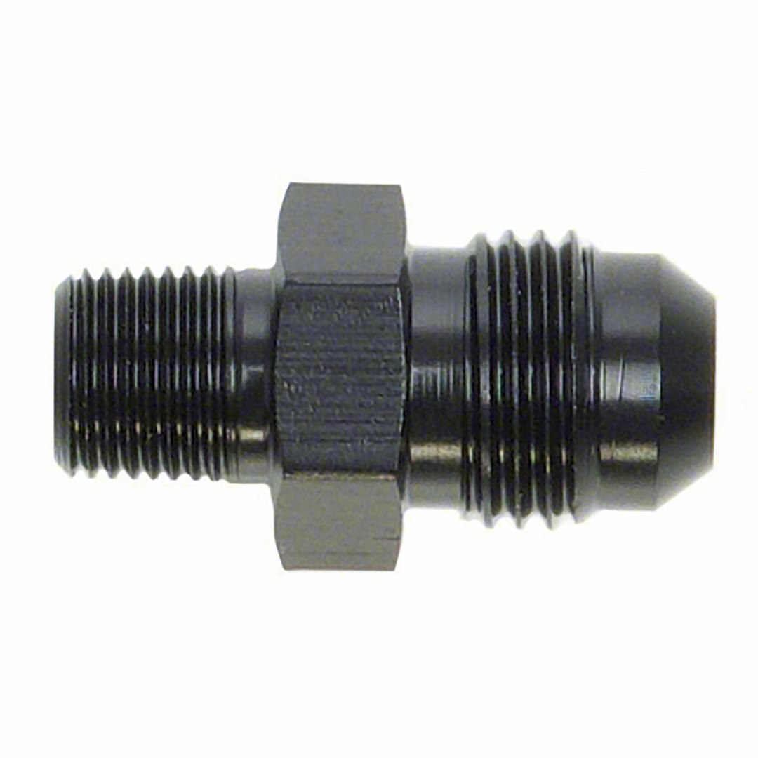 SpeedFX Adapter Fitting, Straight, -4AN X 1/4 NPTF, Anodized, Black, Aluminum, Single – 560496BK