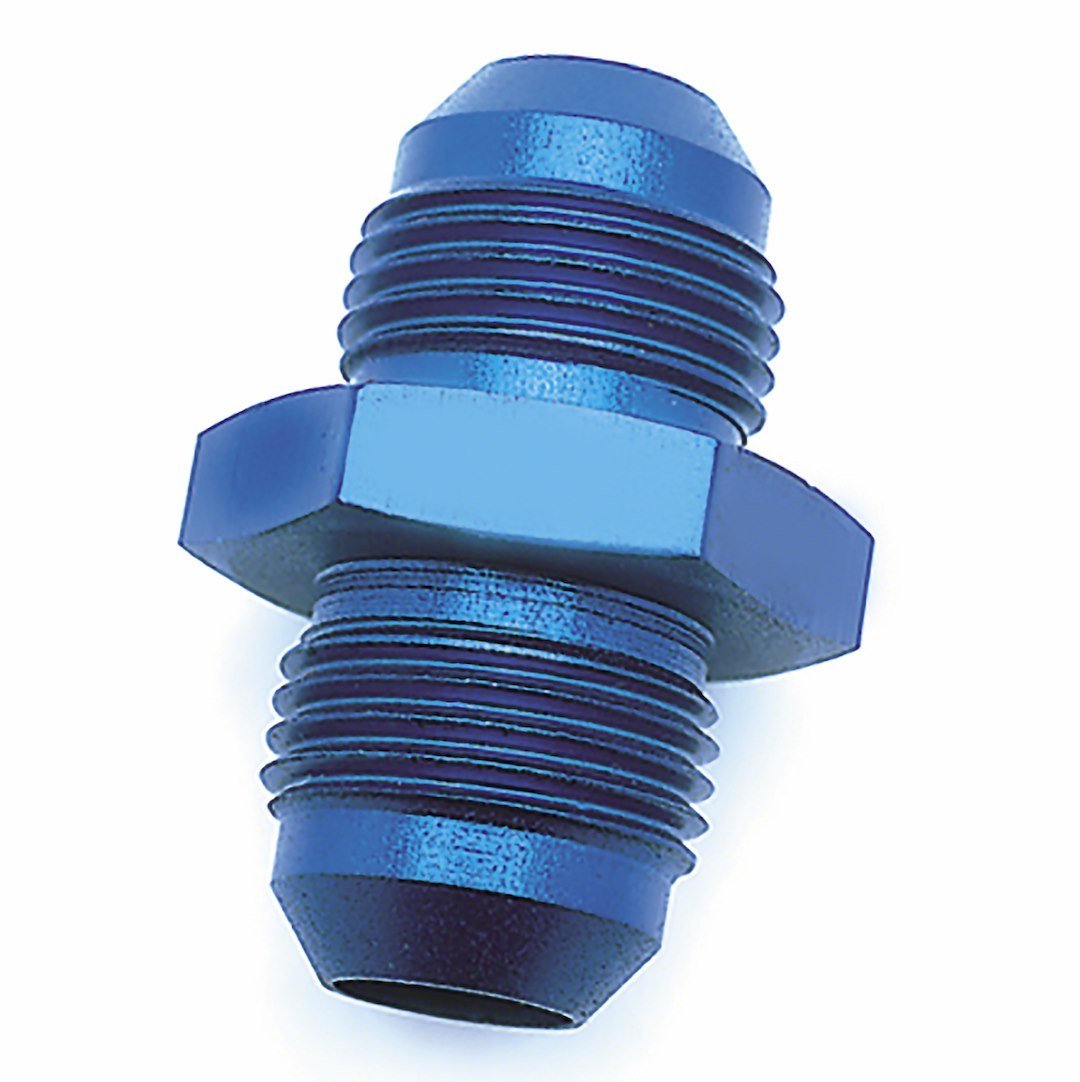 SpeedFX Coupler Fitting, -6AN Flare Union, Anodized Aluminum, Blue, Single – 560615