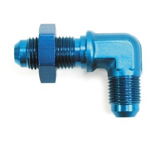 SpeedFX Coupler Fitting, -6AN X 90 Degree Bulkhead Flare, Anodized Aluminum, Black, Single – 560633BK