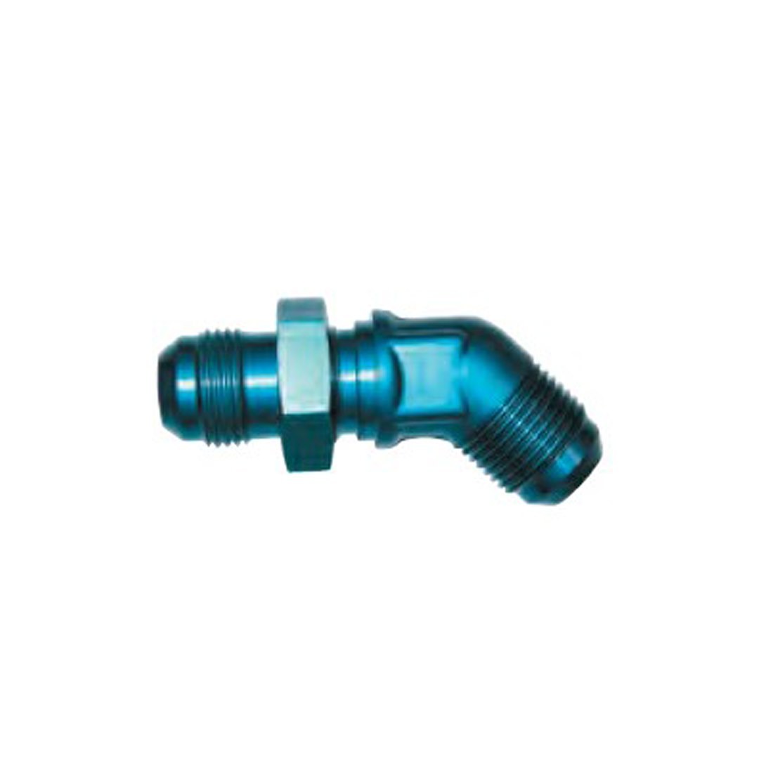 SpeedFX Coupler Fitting, 45 Degree, -6AN, Anodized, Blue, Aluminum, Single – 560637