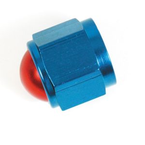 SpeedFX Fitting Plug/ Fitting Cap, Flare Cap, -10AN, Red/Blue, Anodized Aluminum – 561029