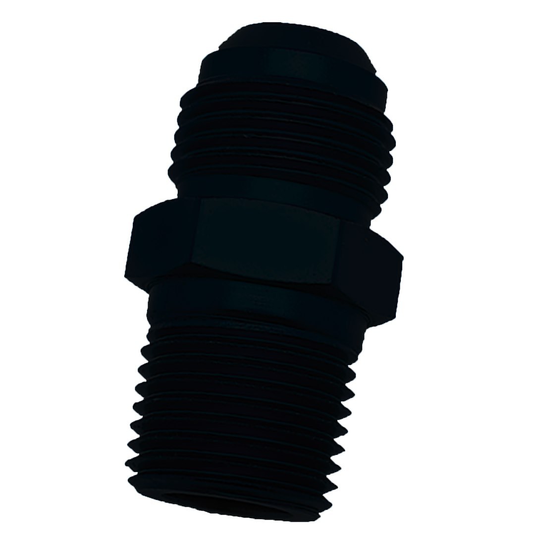 SpeedFX Adapter Fitting, Straight, -10AN X 1/2 NPTF, Black, Anodized Aluminum, Single – 561086BK