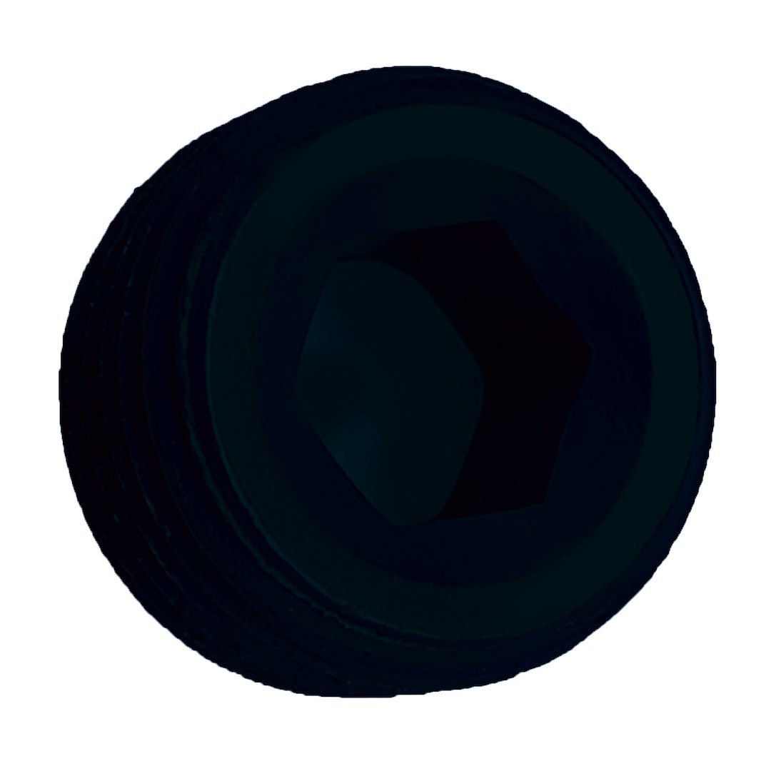 SpeedFX Fitting Plug/ Fitting Cap, Pipe Plug Fitting, Allen Socket, 3/8 Inch, Black, Anodized Aluminum – 563704BK