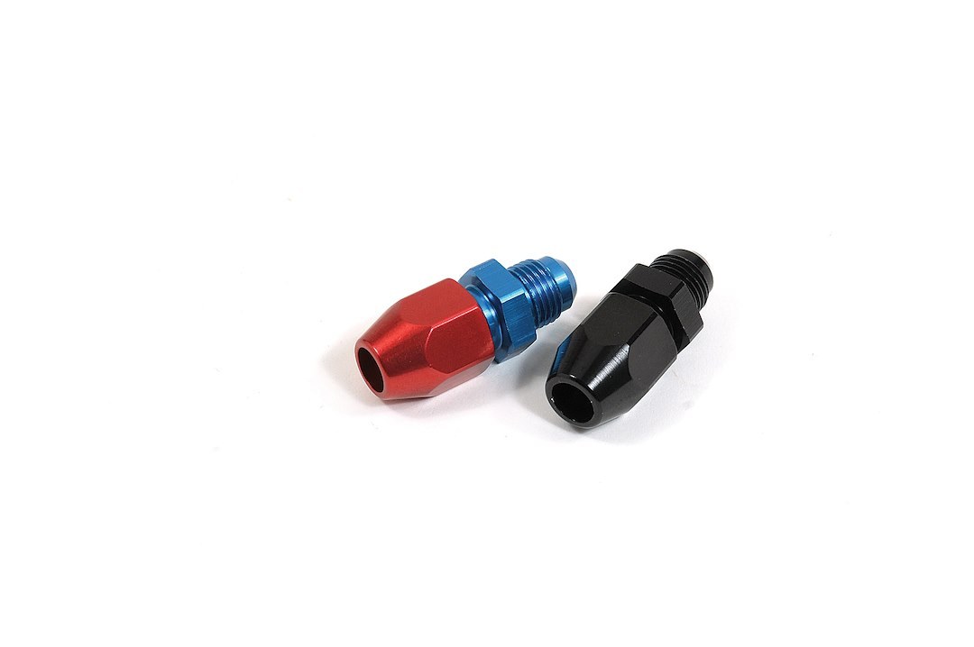 SpeedFX Adapter Fitting, Male, -6AN to 3/8 Inch, Red/Blue, Anodized Aluminum, Single – 5730623