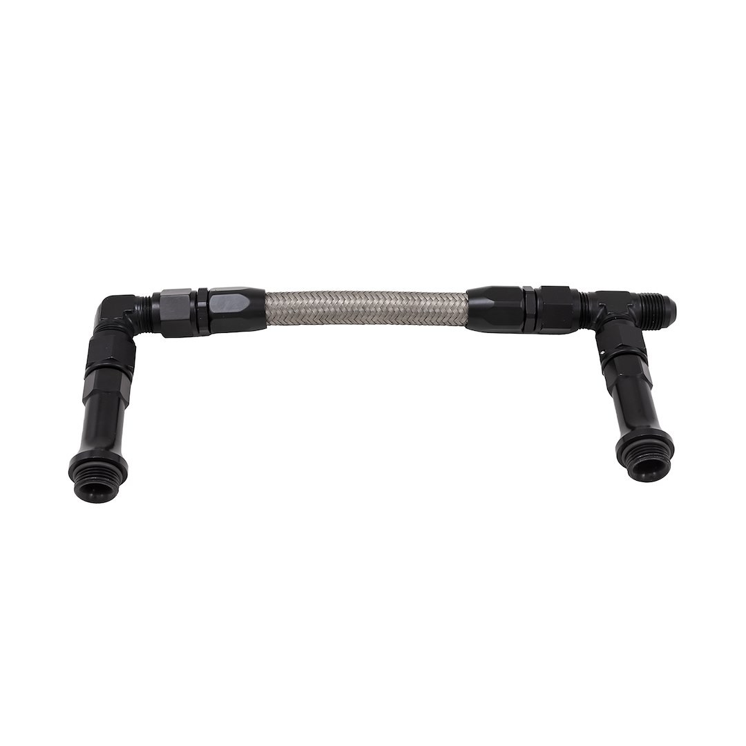 SpeedFX Carburetor Fuel Line, Used with Holley Ultra Hp Dual Inlet Carburetor, -8AN X 1/2 Inch NPT Port, Anodized, Black – 575108B