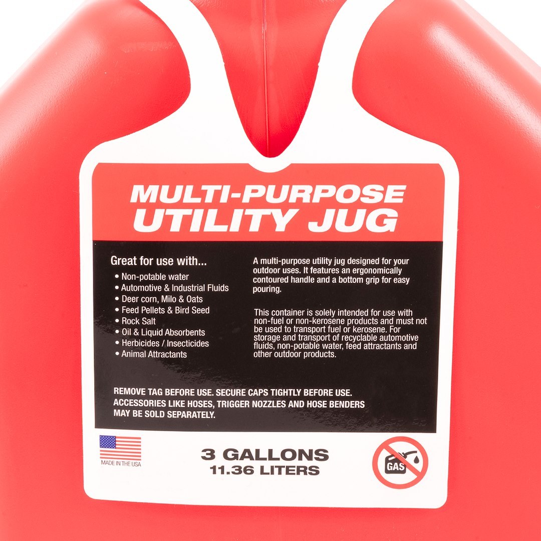 SpeedFX Liquid Storage Container, Red, 3 Gallon Capacity, Plastic, With Filler Hose and Cap – 8730