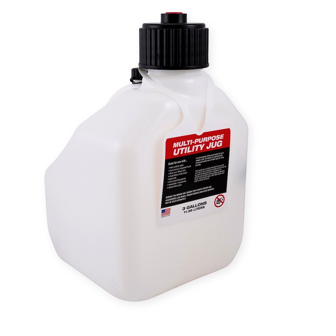 SpeedFX Liquid Storage Container, White, 3 Gallon Capacity, Plastic, With Filler Hose and Cap – 8731